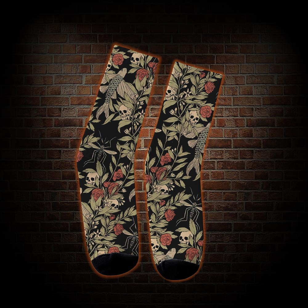 Skull and Flying Fish Socks