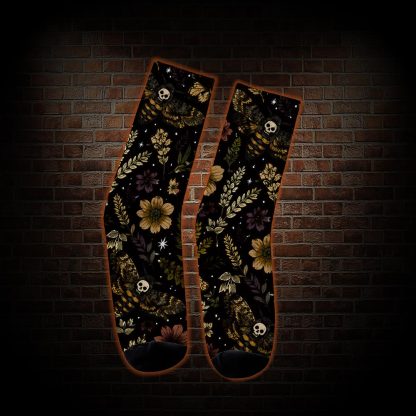 Floral Death Moth Socks