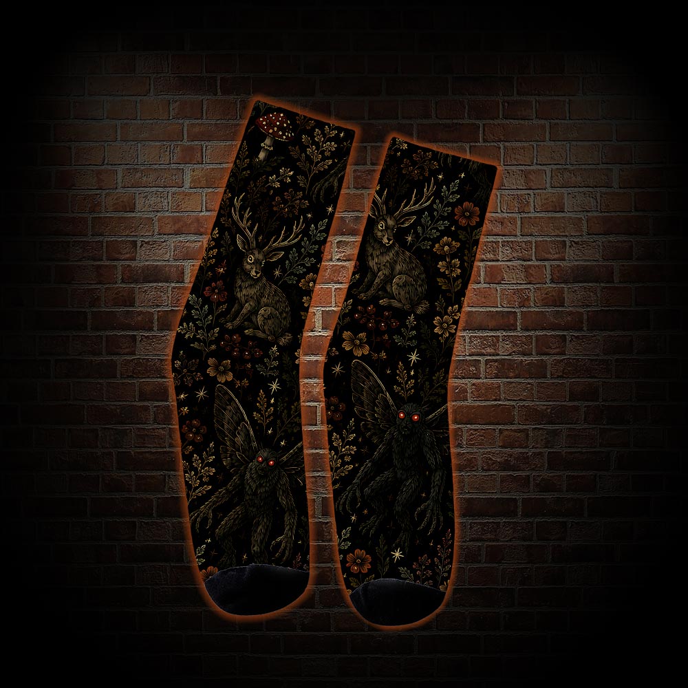 Cryptid Floral Mushroom Socks