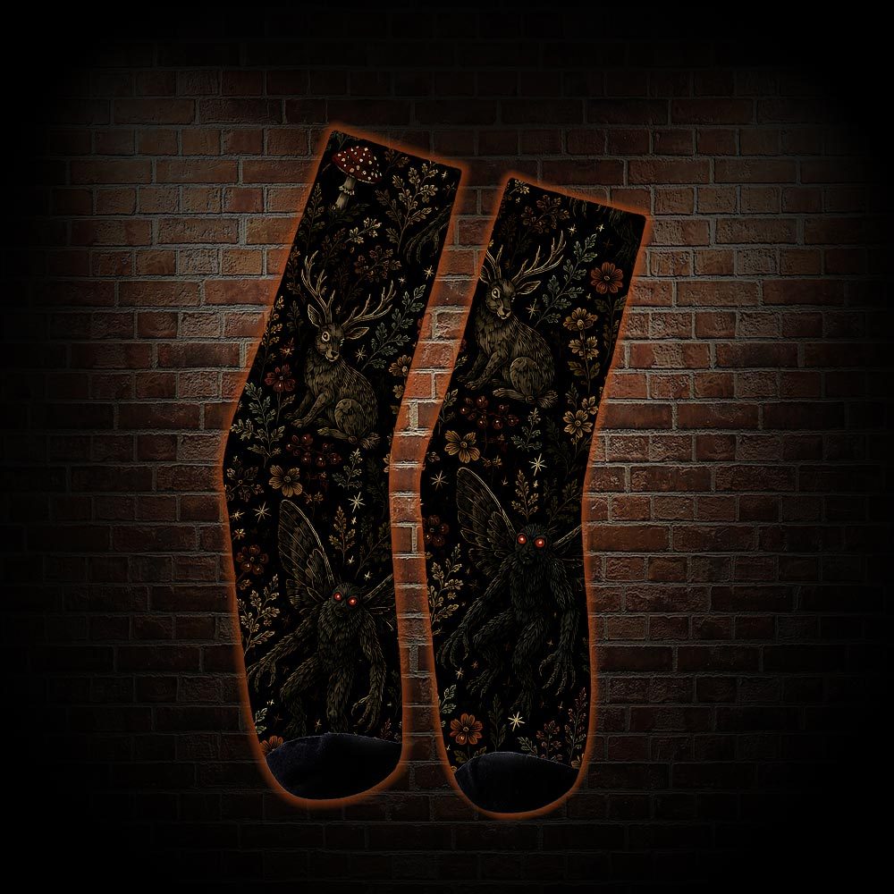 Cryptid Floral Mushroom Socks