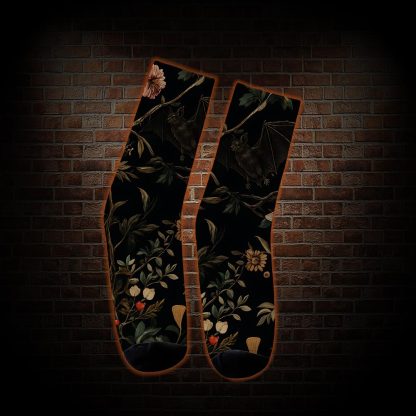 Vintage Botanical Bat Vine Floral Socks