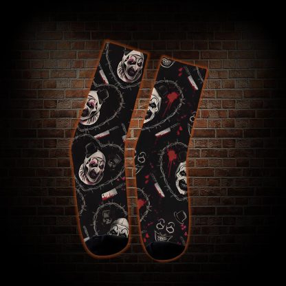 Barbed Wire Horror Clown Socks