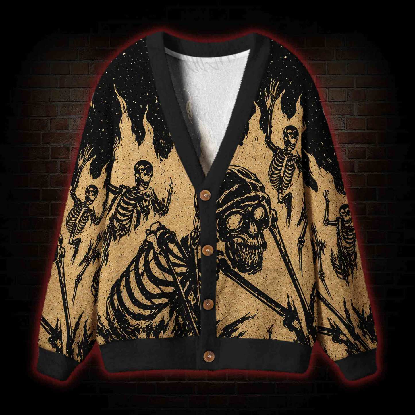 Hellfire Skeleton Rhapsody Cardigan Sweater