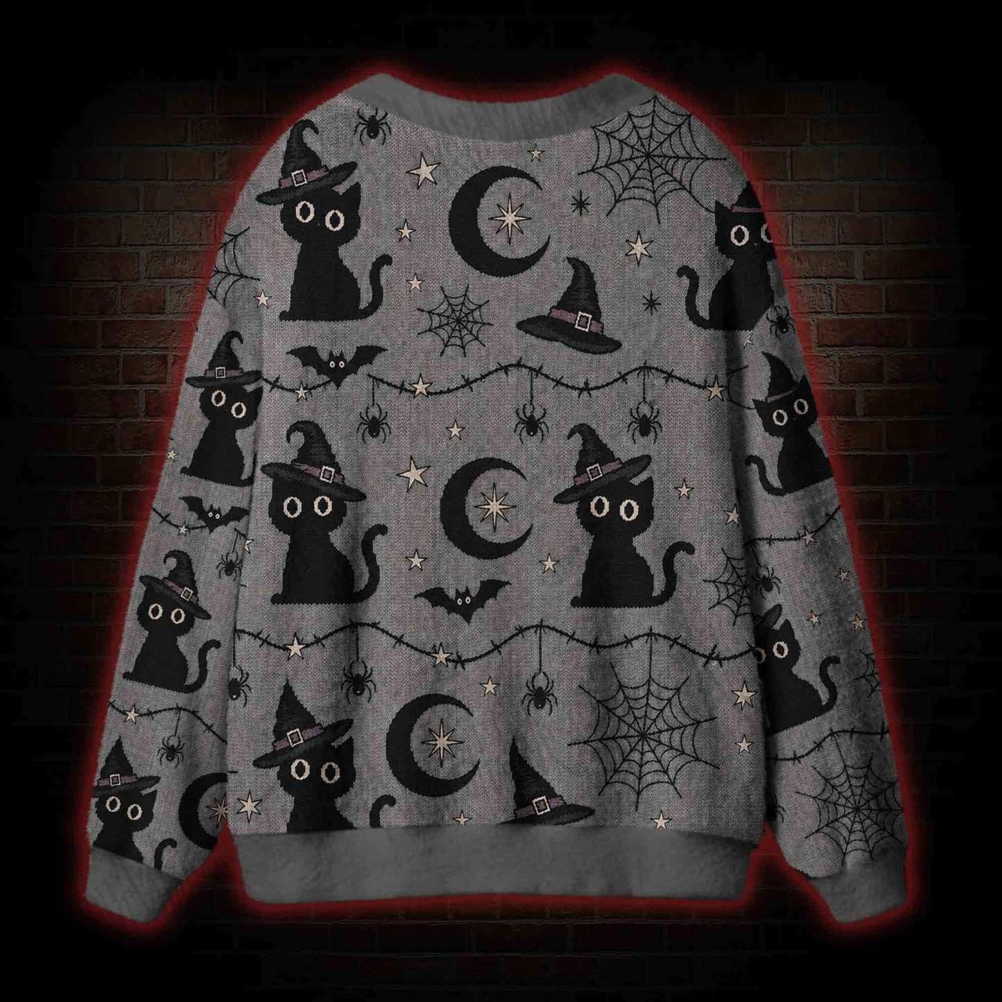 Witch's Familiar Black Cat Cardigan Sweater