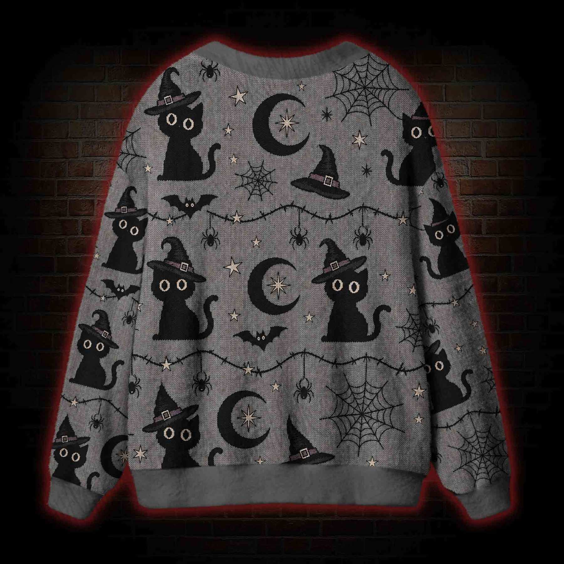 Witch's Familiar Black Cat Cardigan Sweater