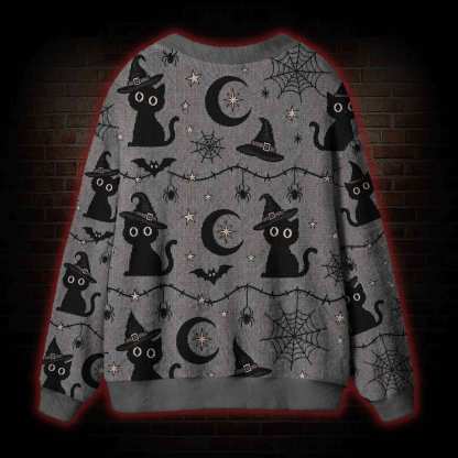 Witch's Familiar Black Cat Cardigan Sweater