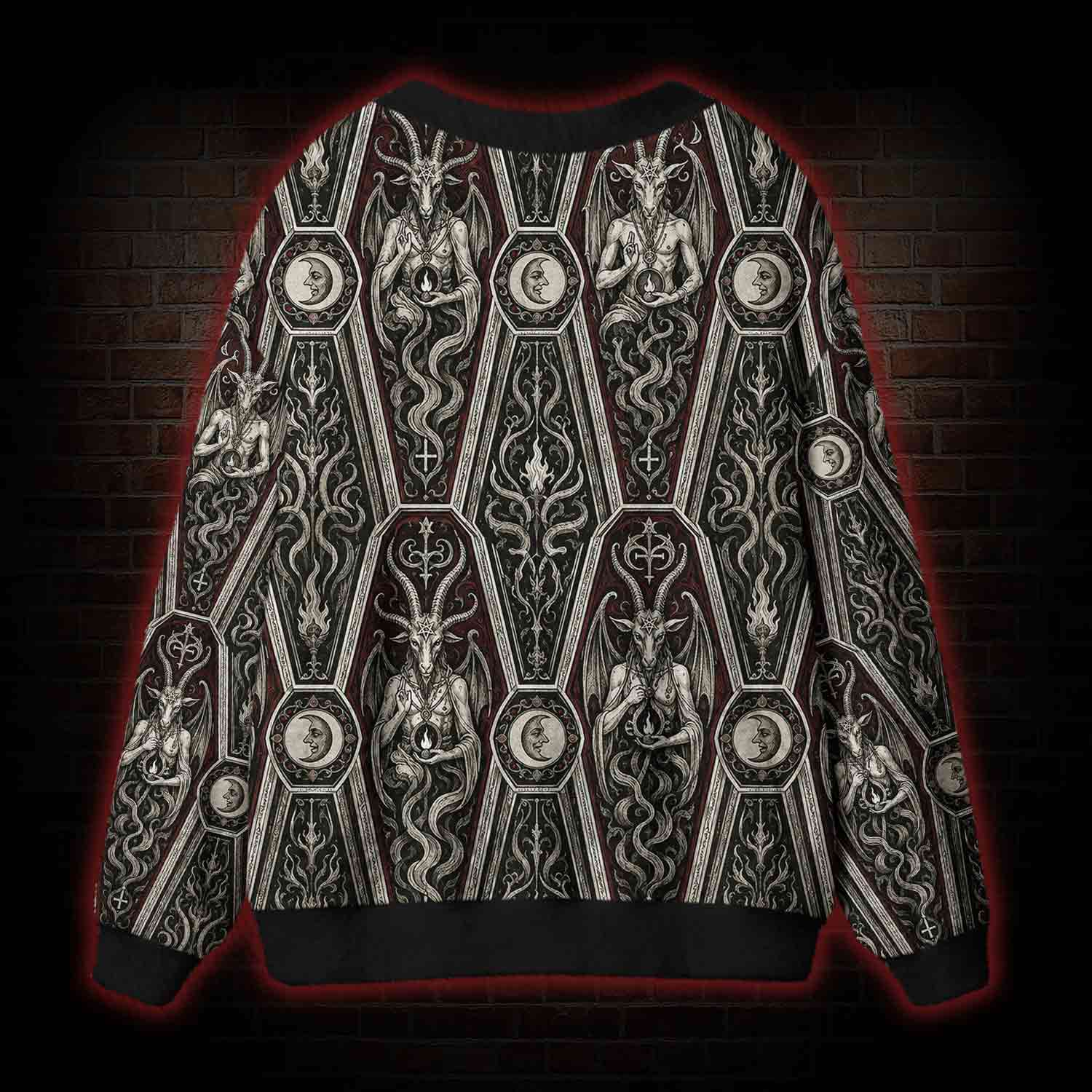 Baphomet Coffin Ritual Cardigan Sweater