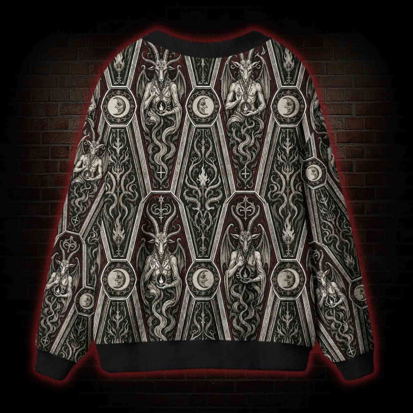 Baphomet Coffin Ritual Cardigan Sweater