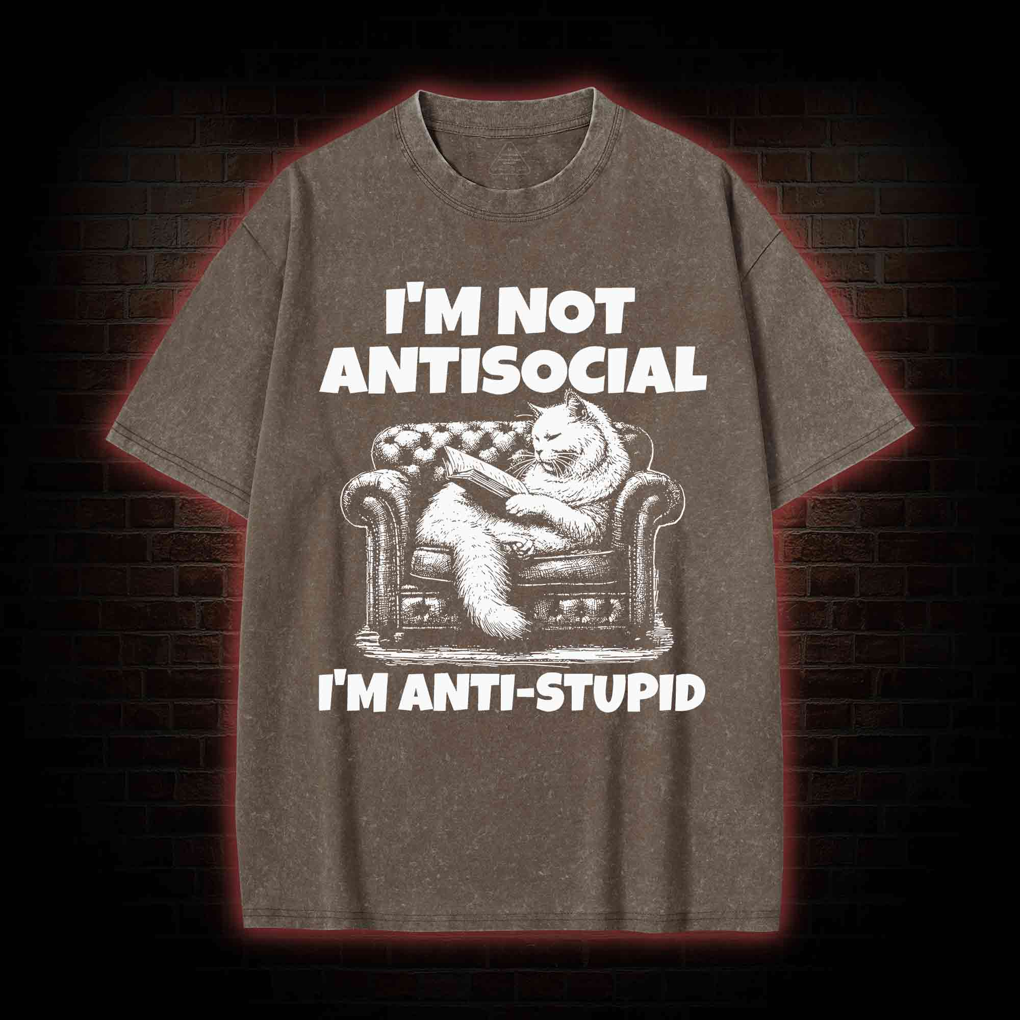 I'm Not Antisocial Washed T-shirt