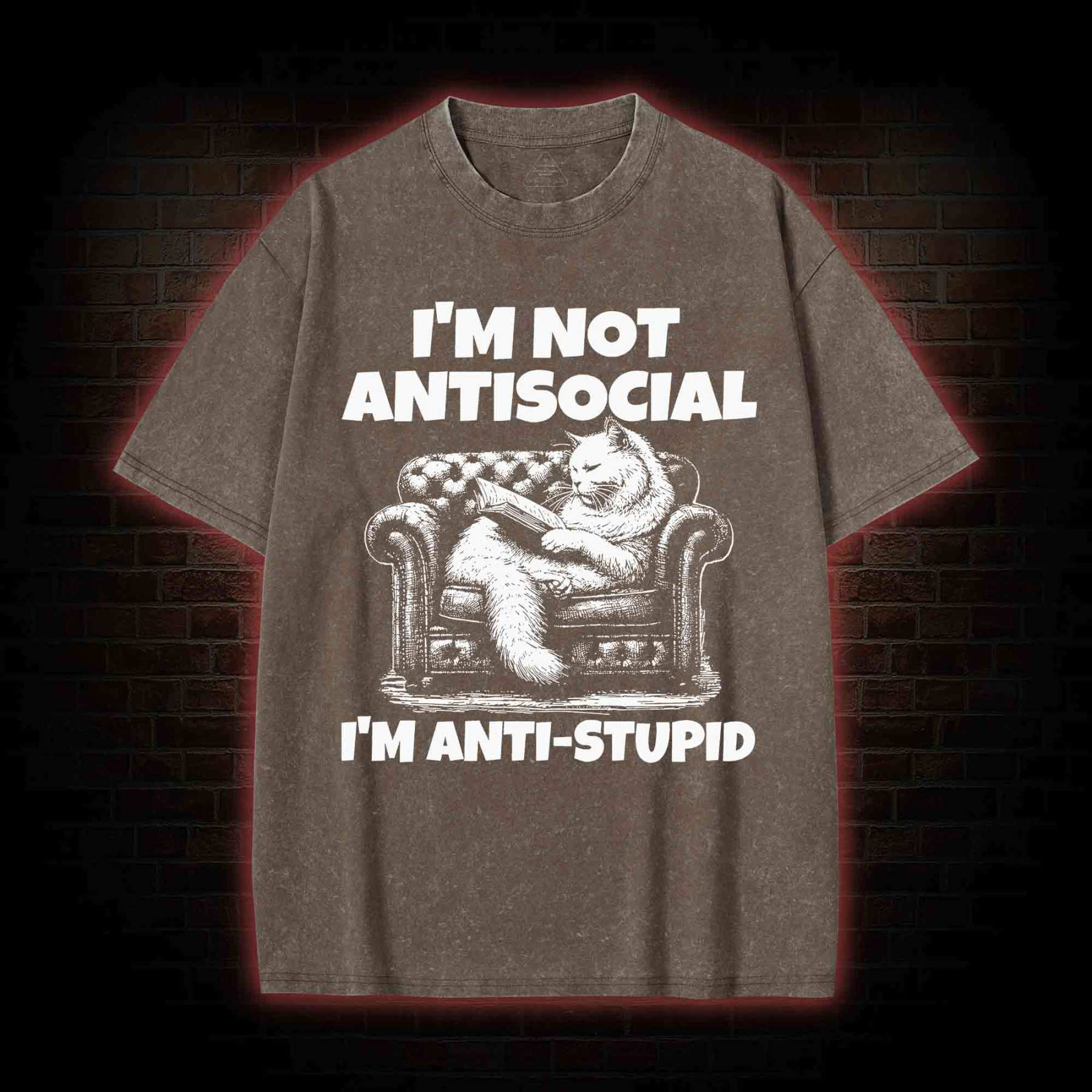 I'm Not Antisocial Washed T-shirt
