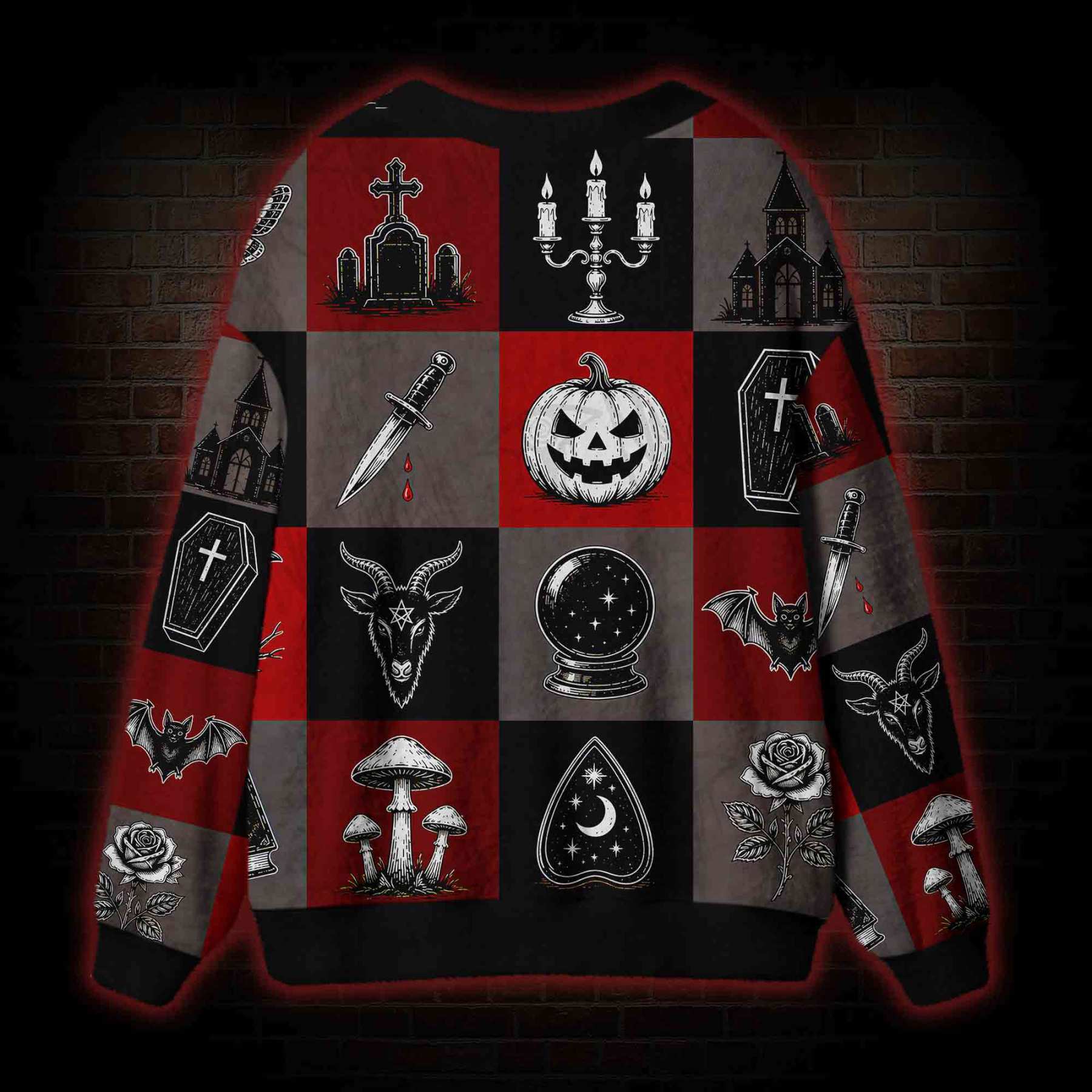 Necromancer’s Patchwork Cardigan Sweater