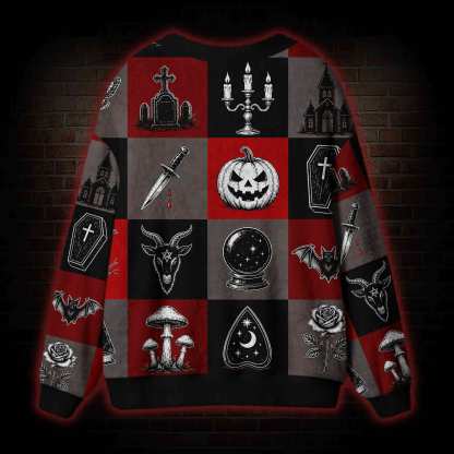 Necromancer’s Patchwork Cardigan Sweater