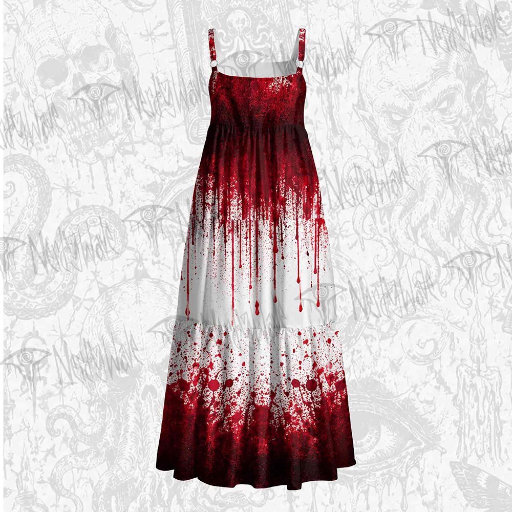 Sanguine Ritual Wide Straps Maxi Dress