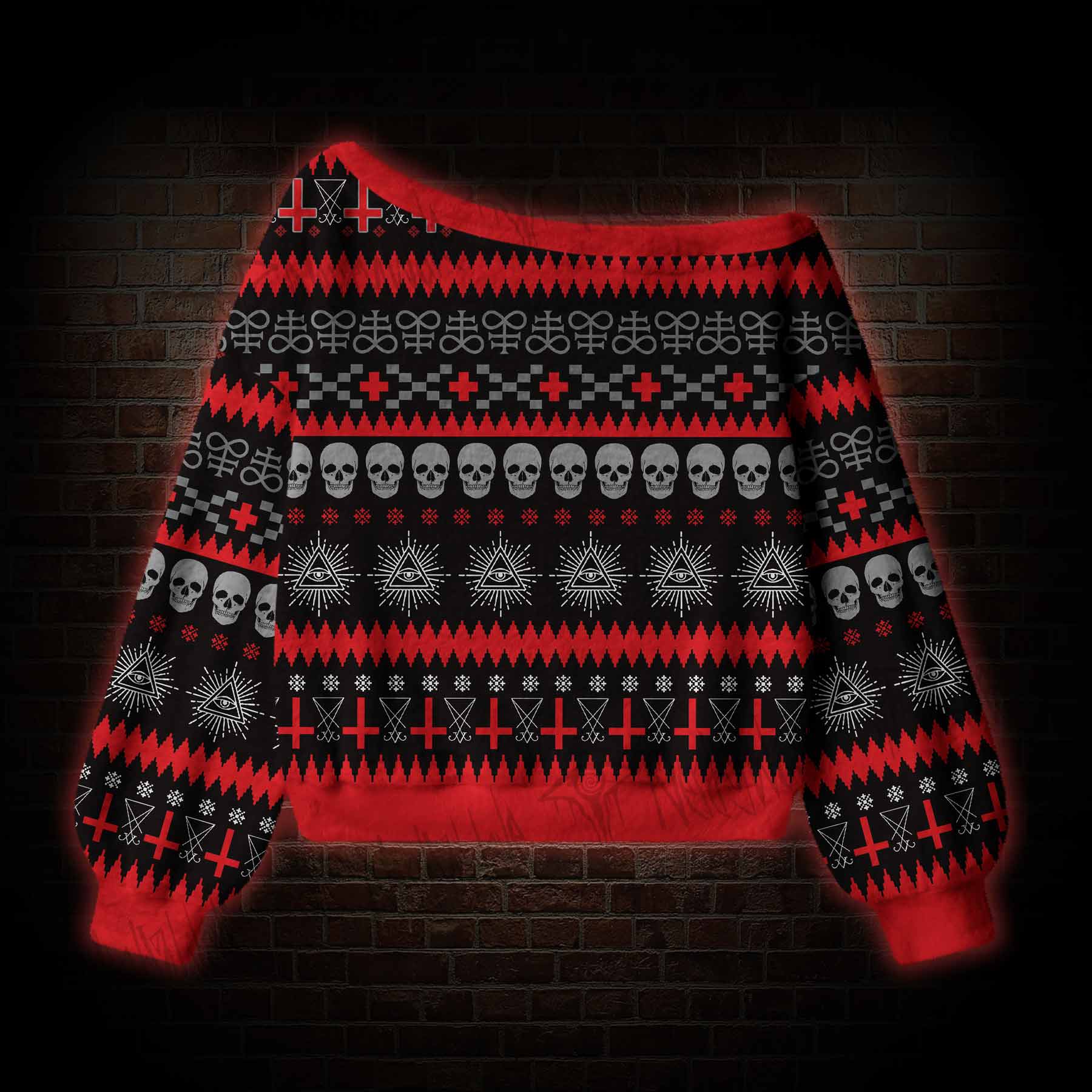 Satan Claus Off Shoulder Ugly Sweater