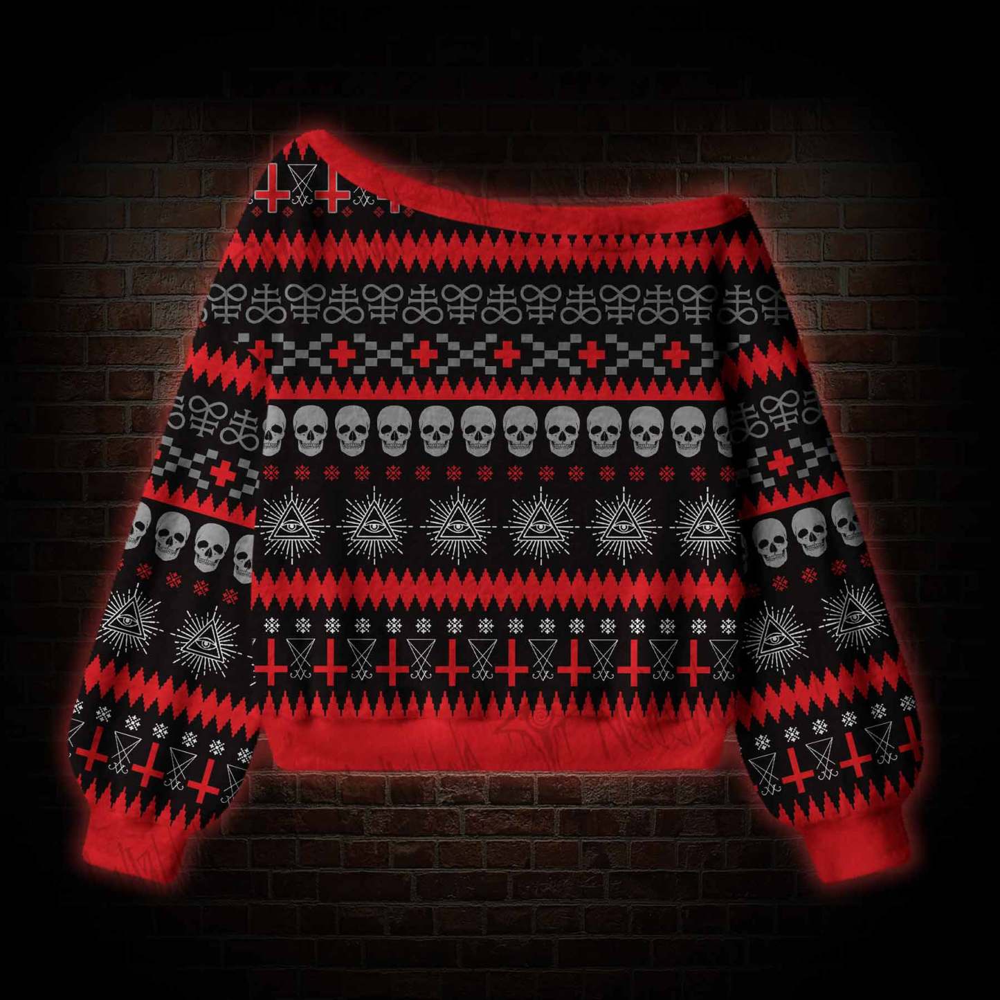 Satan Claus Off Shoulder Ugly Sweater