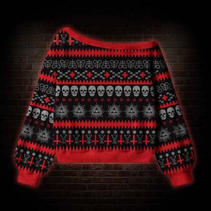 Satan Claus Off Shoulder Ugly Sweater