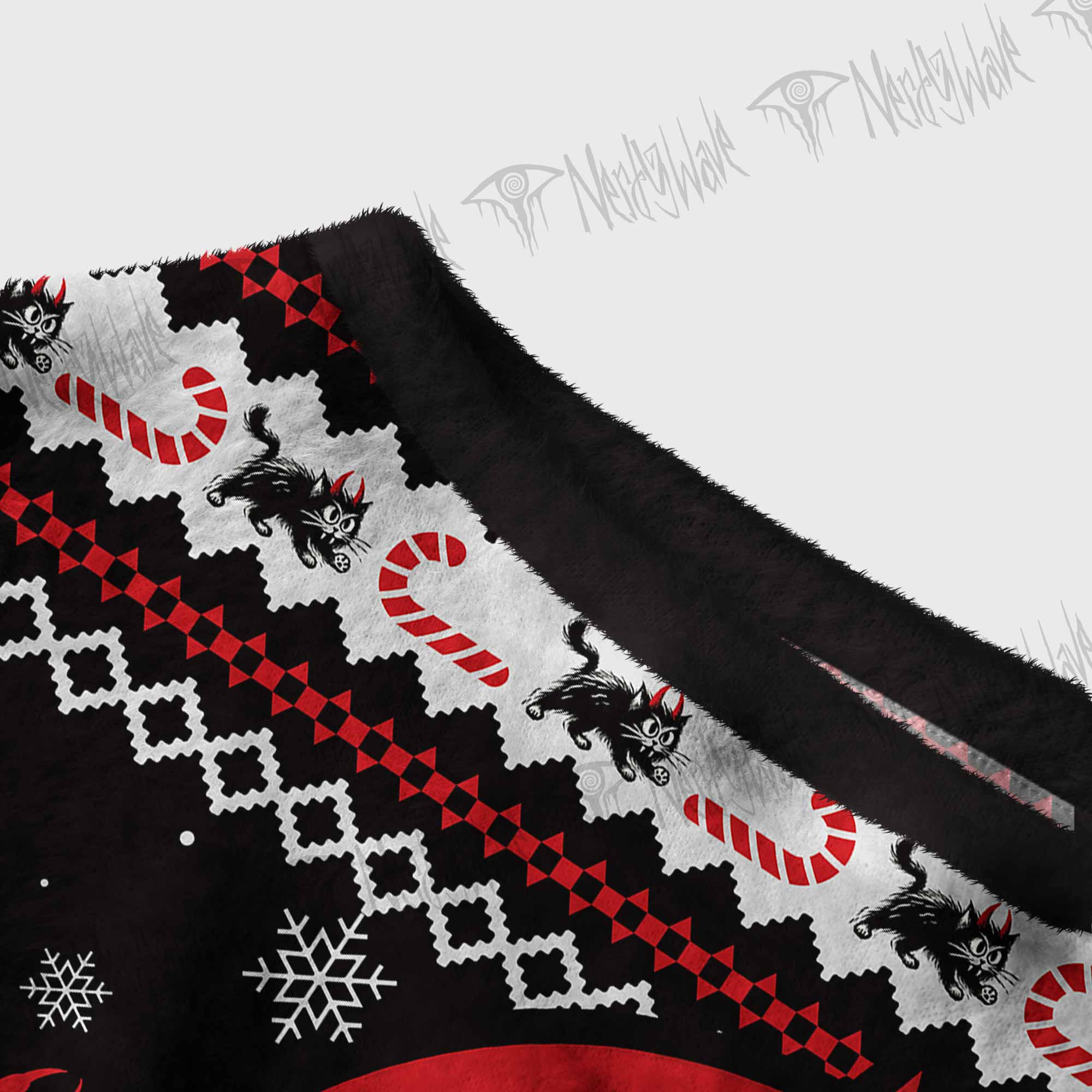 Demon Cat Off Shoulder Ugly Sweater