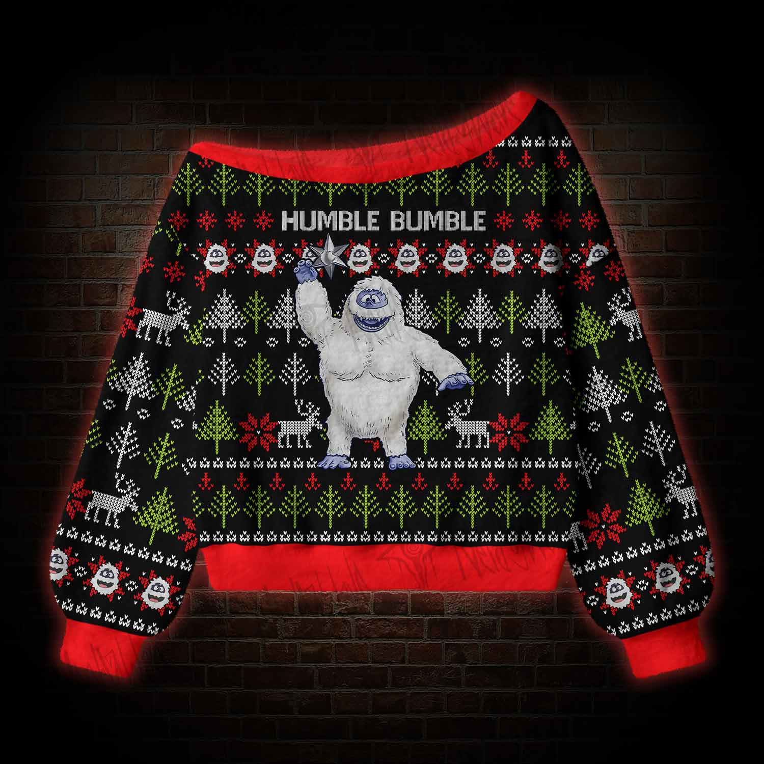 Snowman Off Shoulder Ugly Sweater