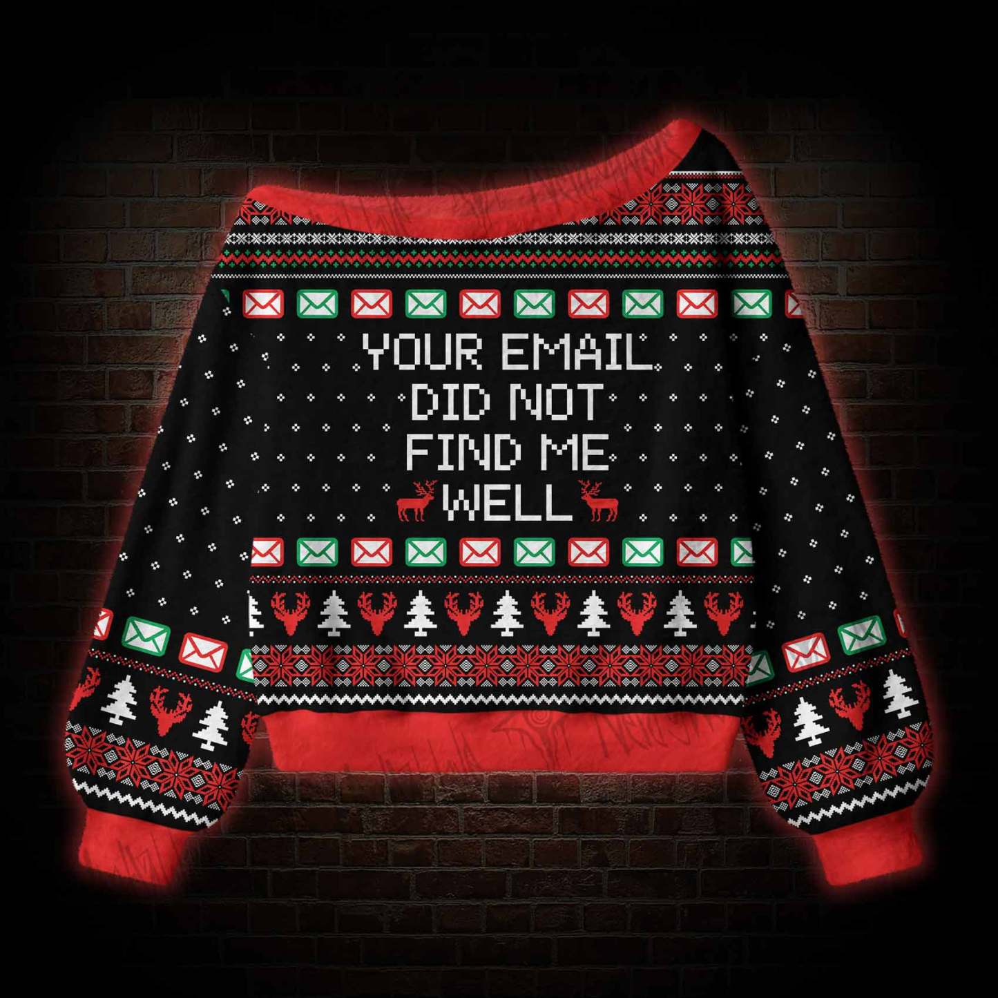 Your Email Did Not Find Me Well Off Shoulder Ugly Sweater