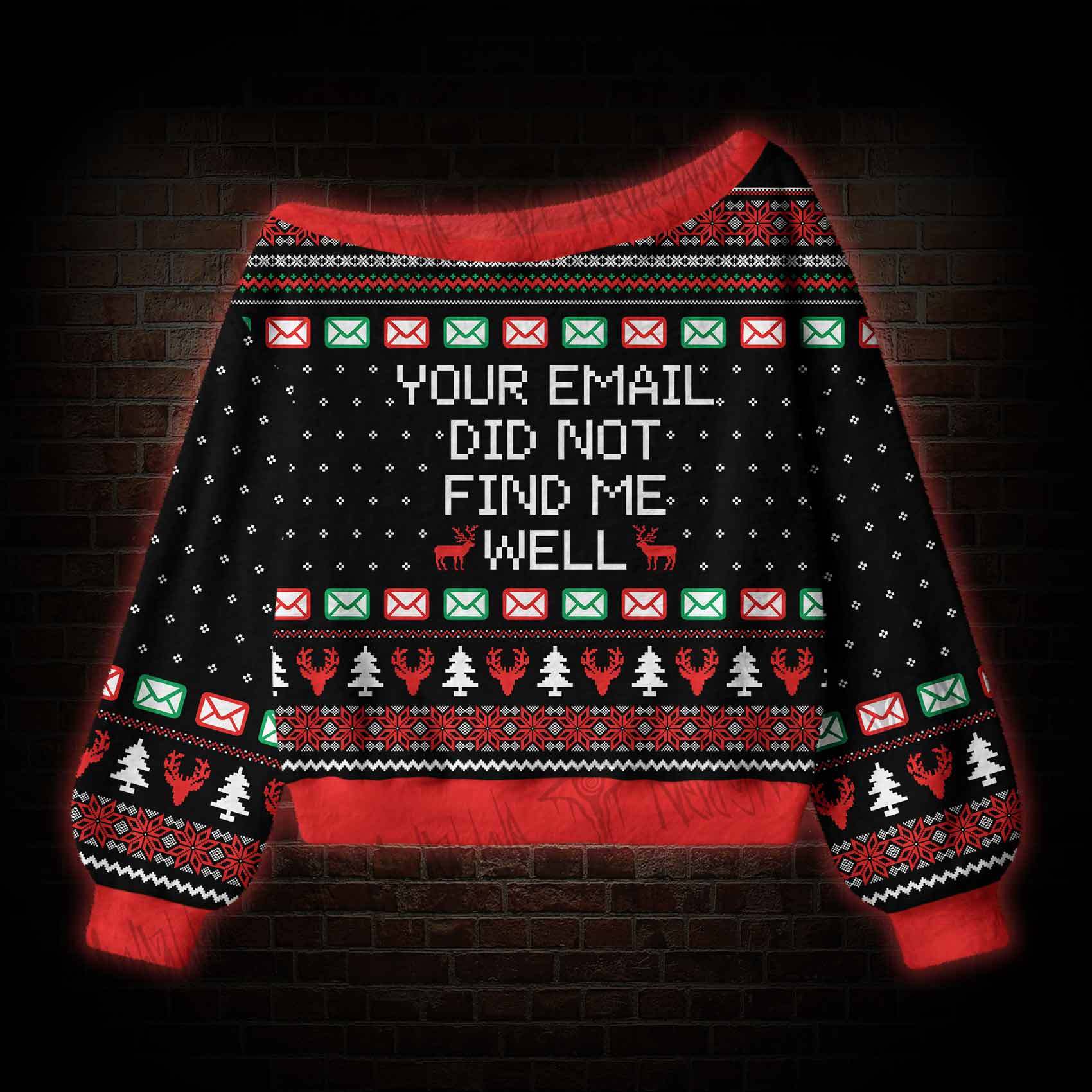 Your Email Did Not Find Me Well Off Shoulder Ugly Sweater