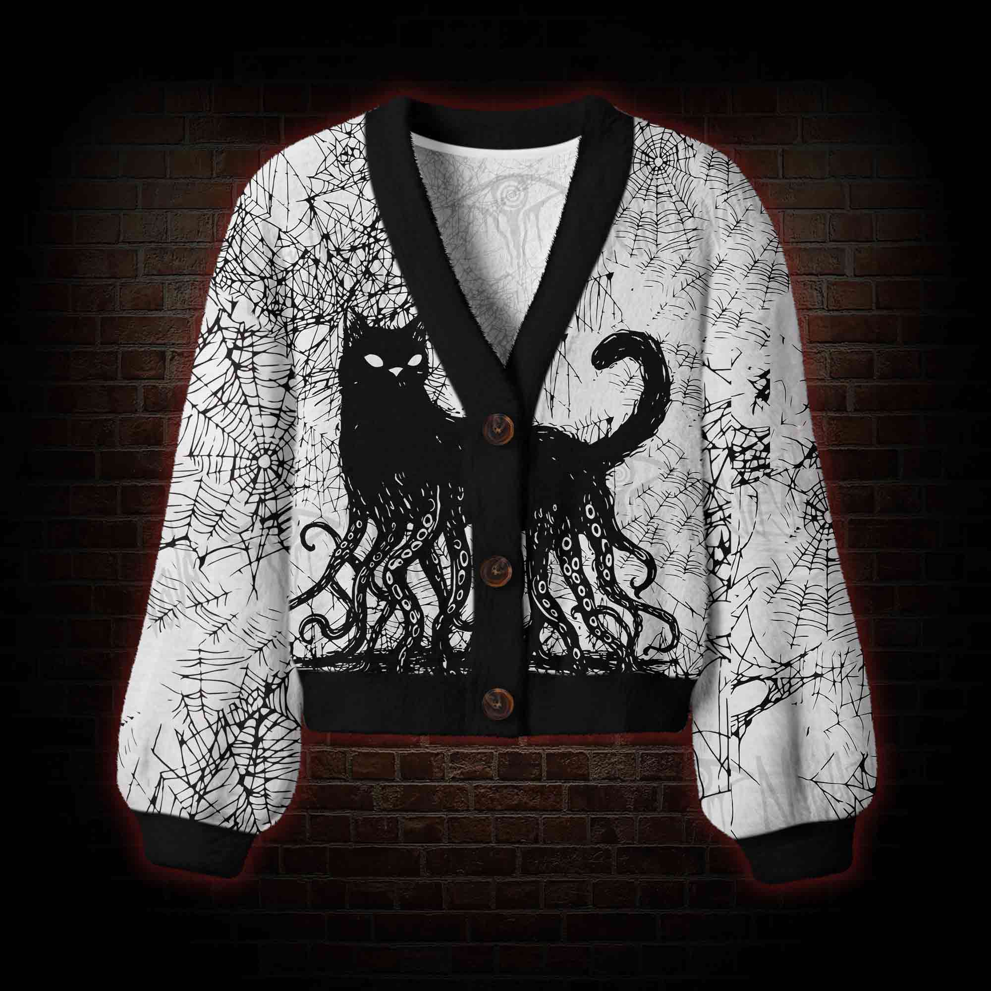 Cthulhu Cat Women's Cardigan Sweater