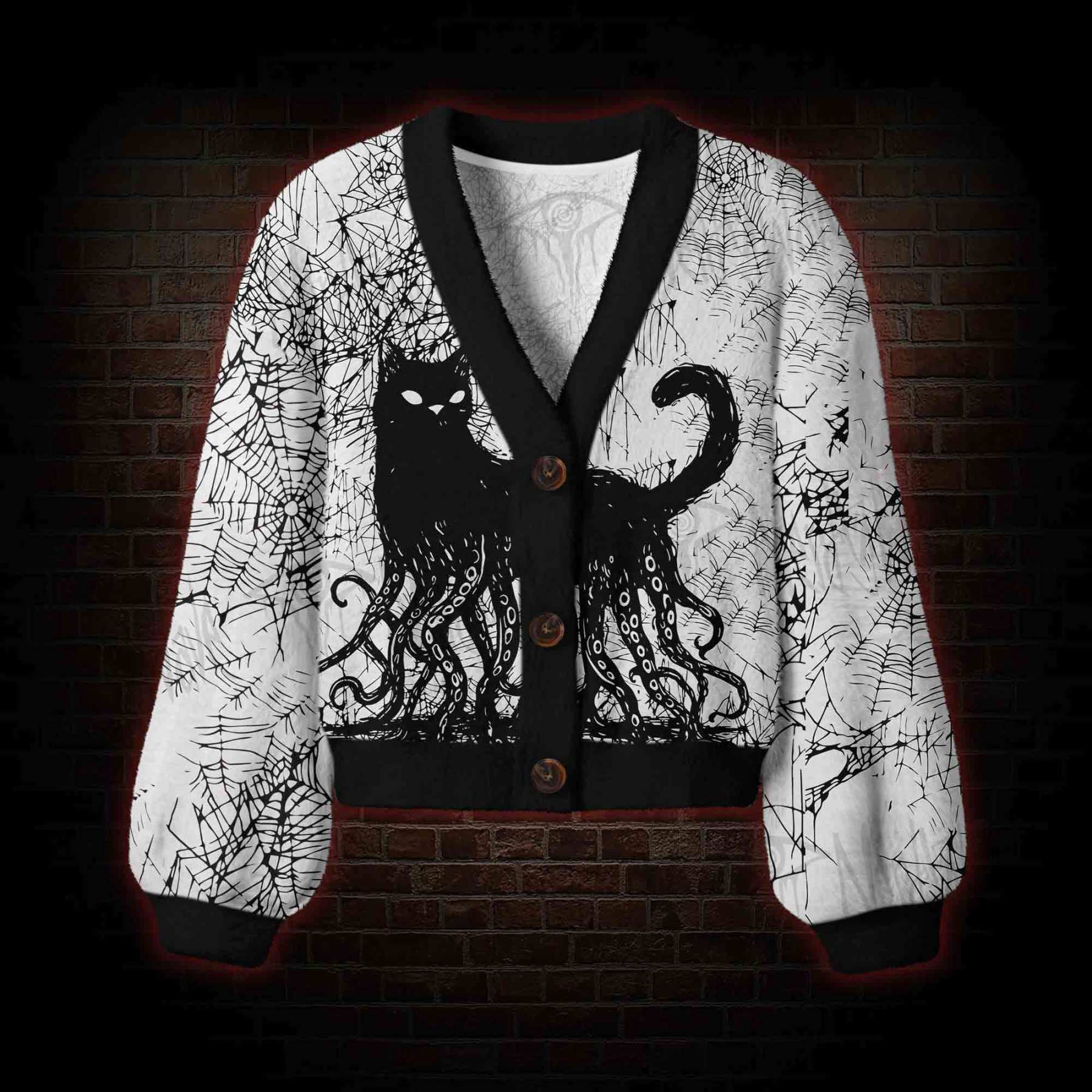 Cthulhu Cat Women's Cardigan Sweater