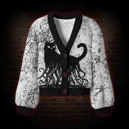 Cthulhu Cat Women's Cardigan Sweater