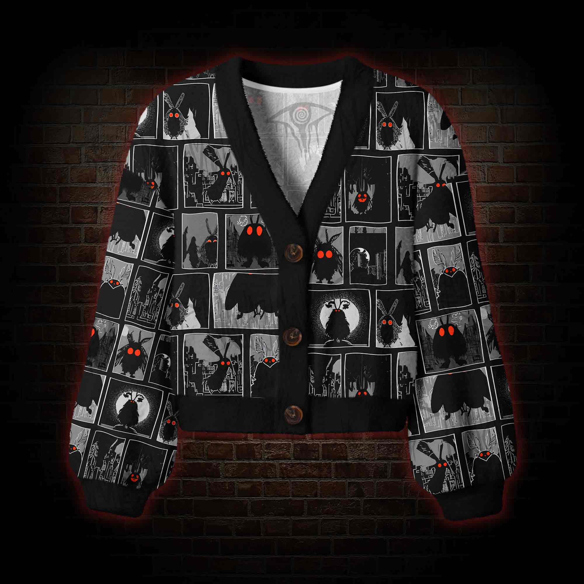 Mothman Comic Women's Cardigan Sweater