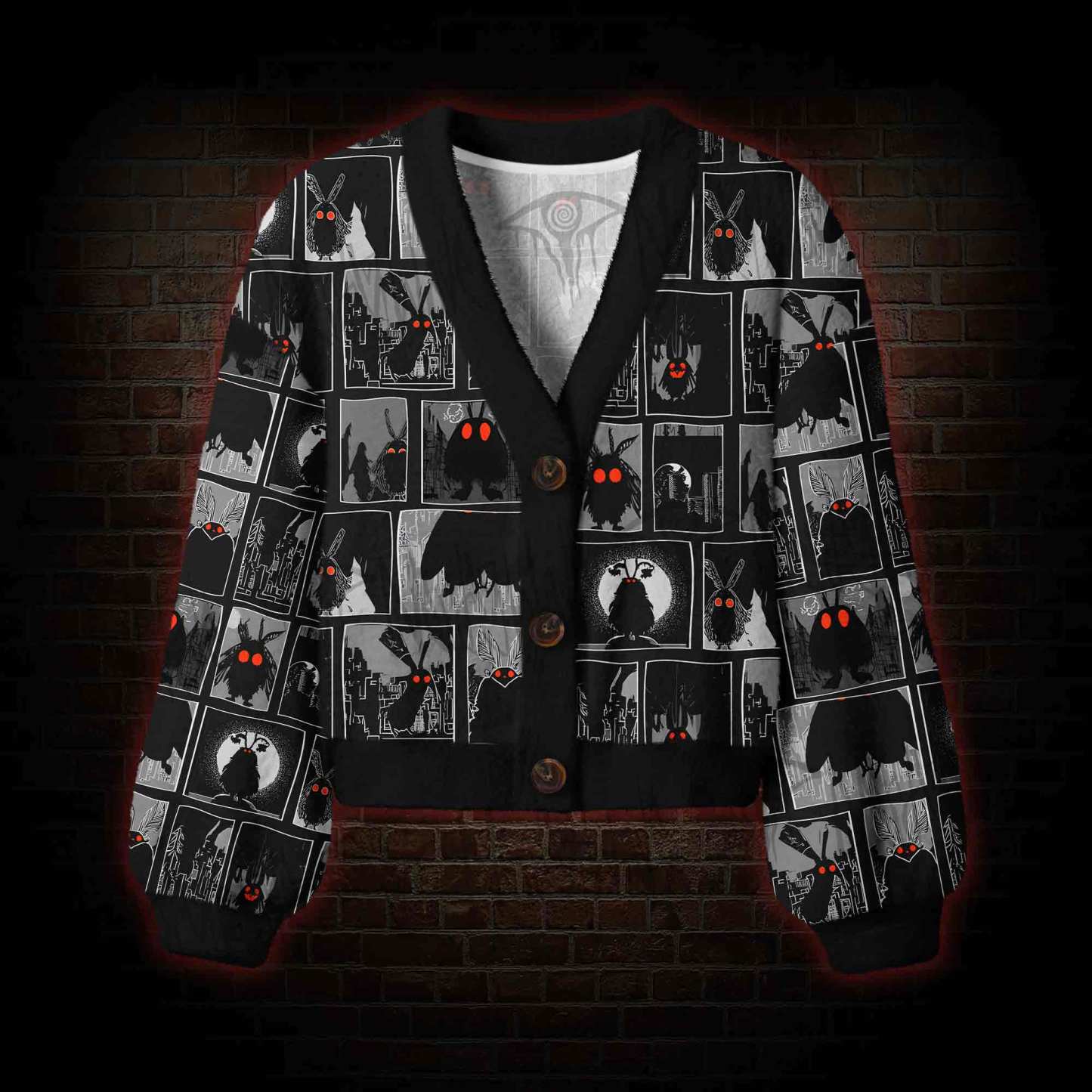Mothman Comic Women's Cardigan Sweater