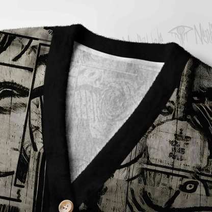 Horror Manga Collage Women's Cardigan Sweater