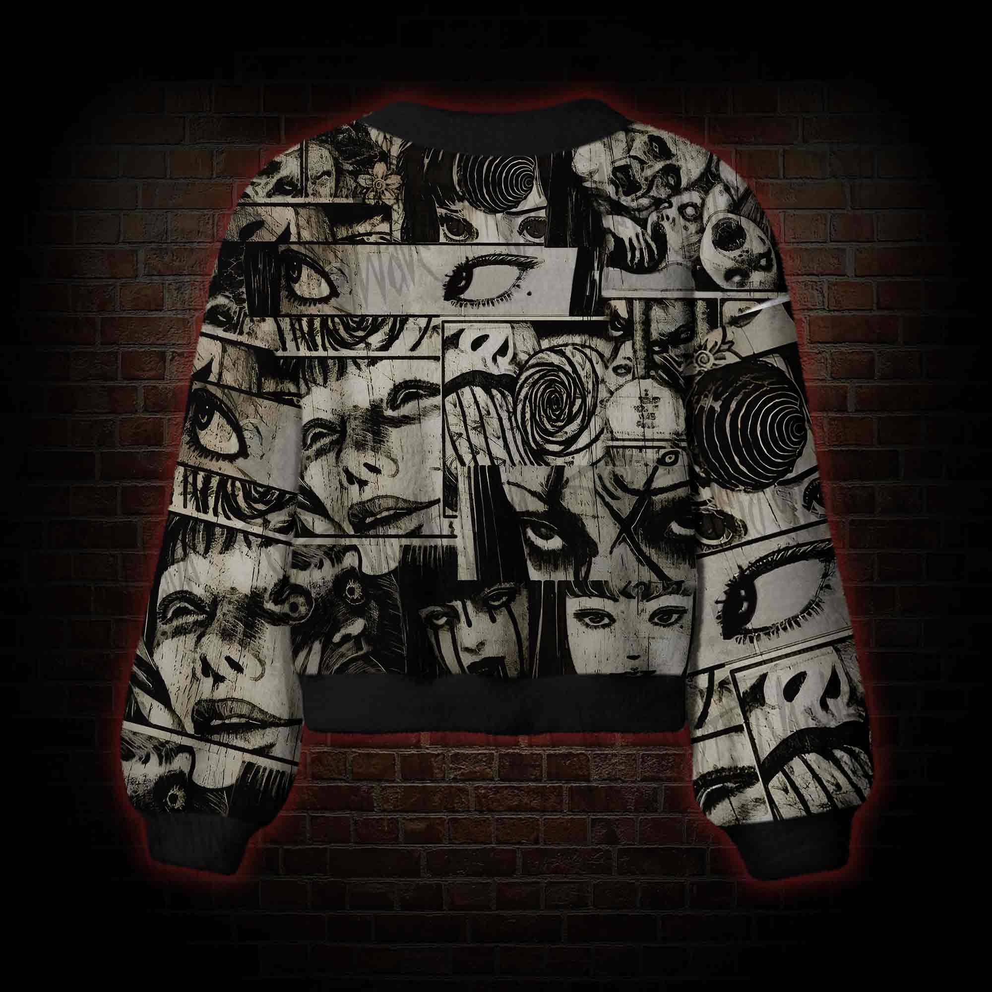 Horror Manga Collage Women's Cardigan Sweater