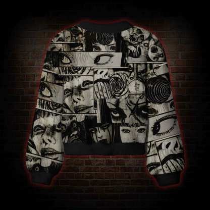 Horror Manga Collage Women's Cardigan Sweater