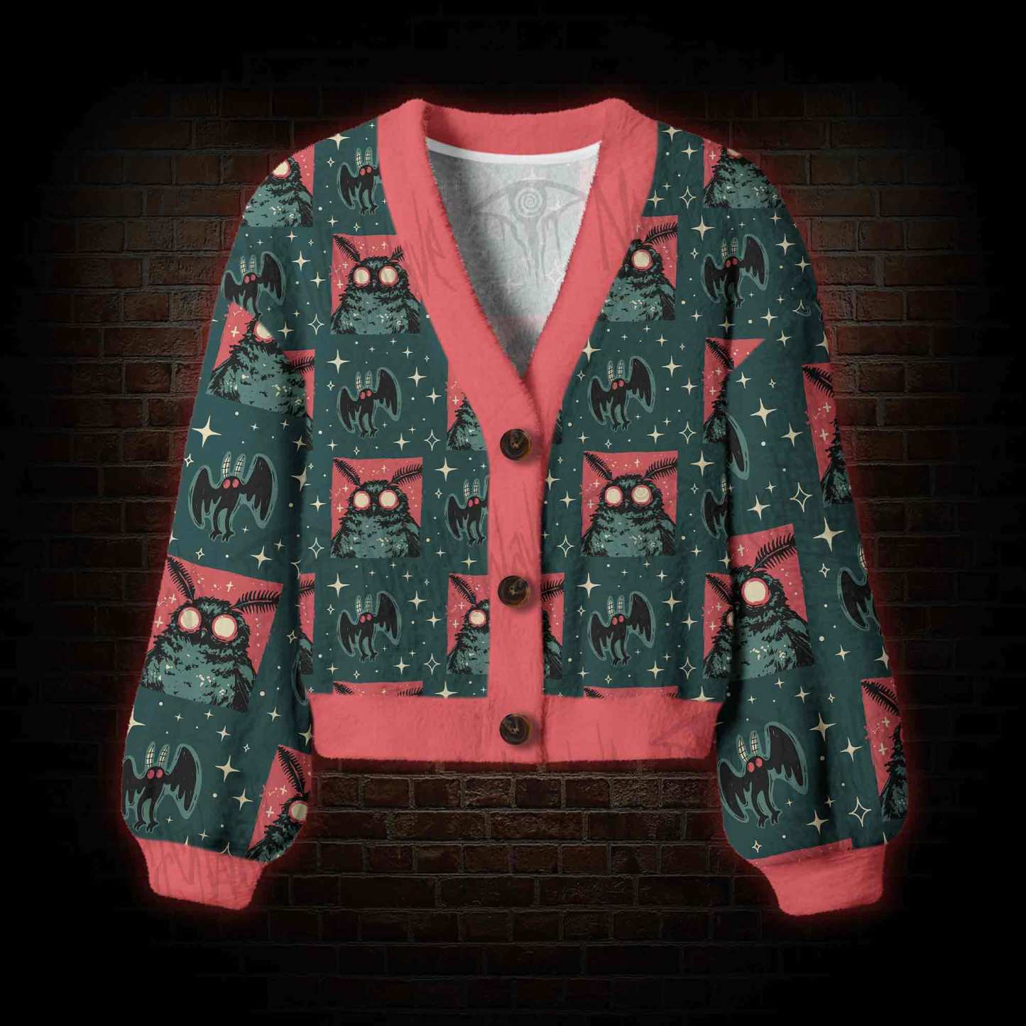 Starry Night Mothman Women's Cardigan Sweater