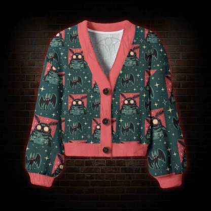 Starry Night Mothman Women's Cardigan Sweater