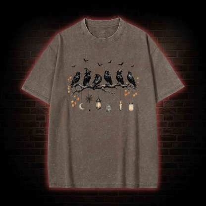 Black Crow Halloween Washed T-shirt