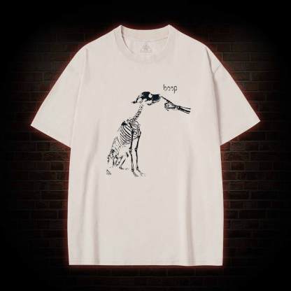 Boop Dog Skeleton Halloween Washed T-shirt