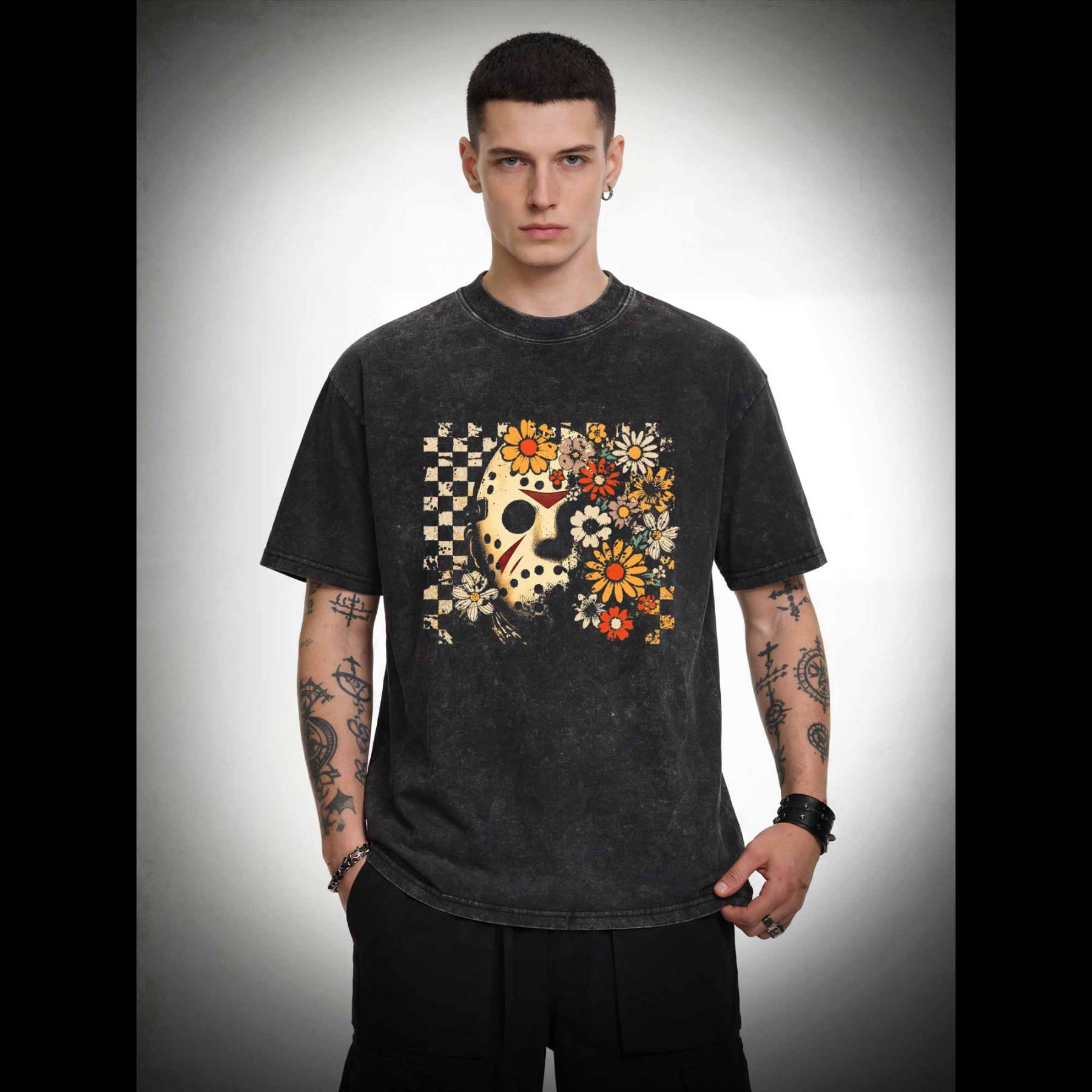 Retro Jason Voorhees Killer Washed T-shirt