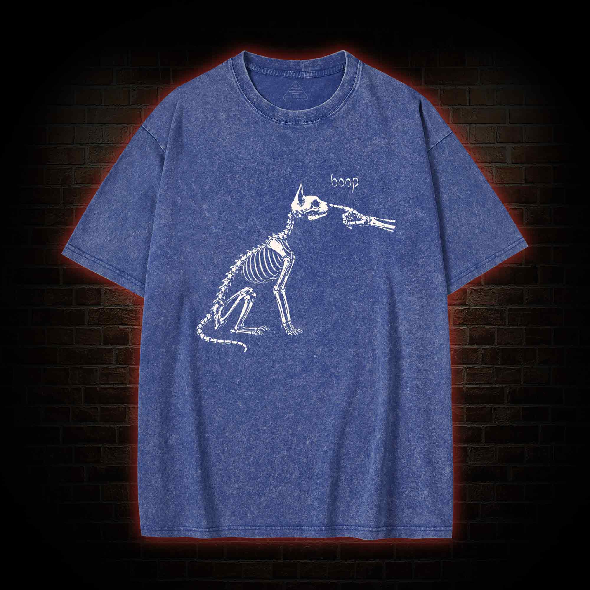Skeleto Cat Boop Washed T-shirt