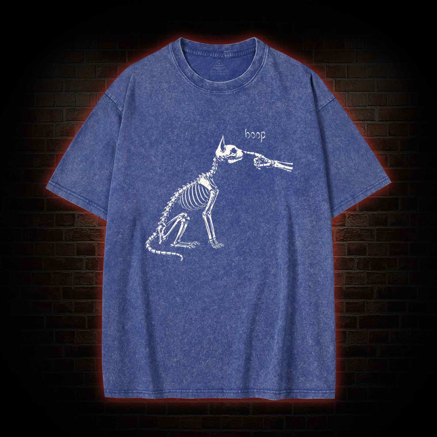 Skeleto Cat Boop Washed T-shirt