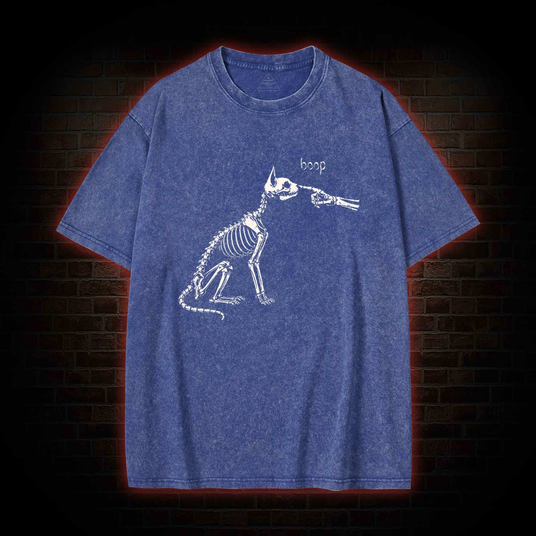 Skeleto Cat Boop Washed T-shirt
