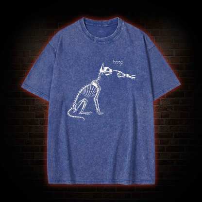 Skeleto Cat Boop Washed T-shirt