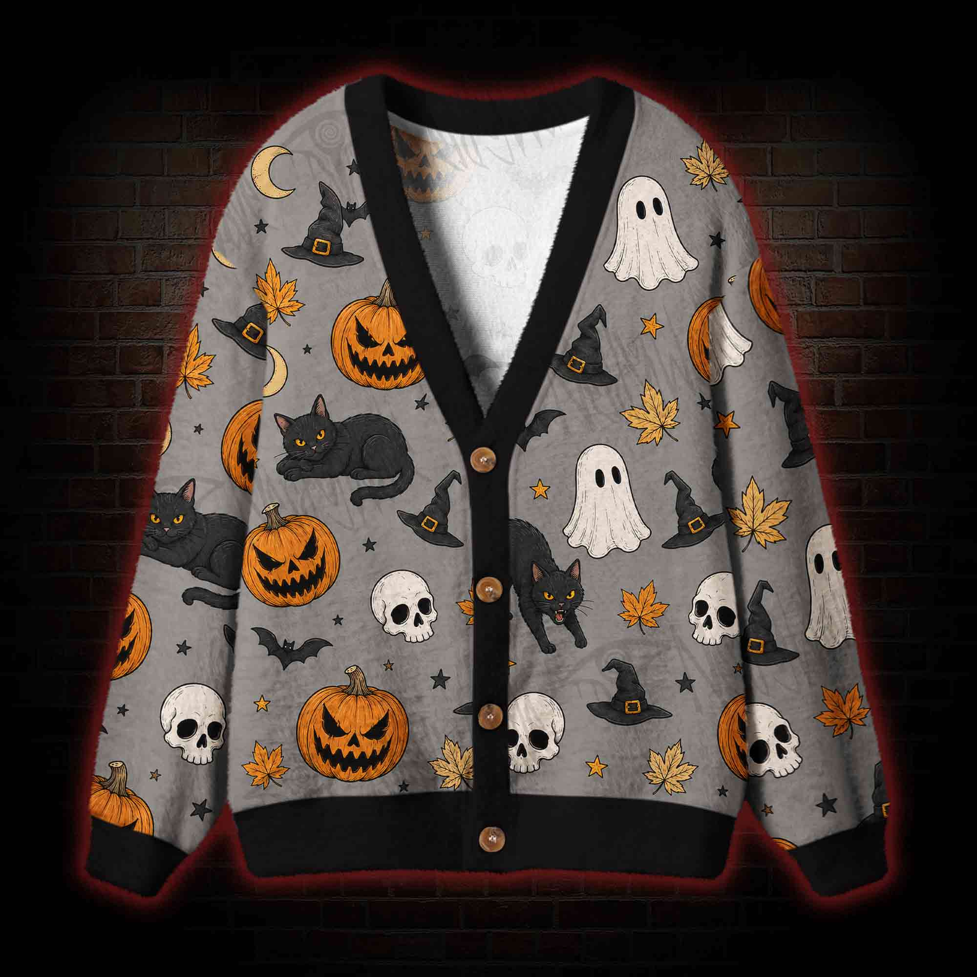 Halloween Carnival Cardigan Sweater
