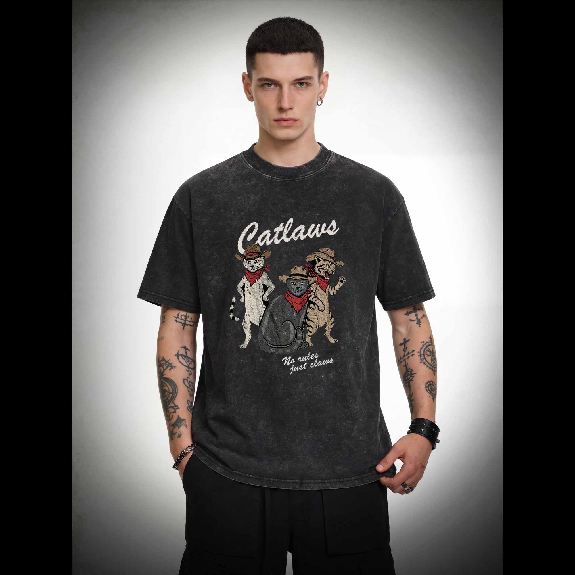 Vintage Cowboy Cat Washed T-shirt
