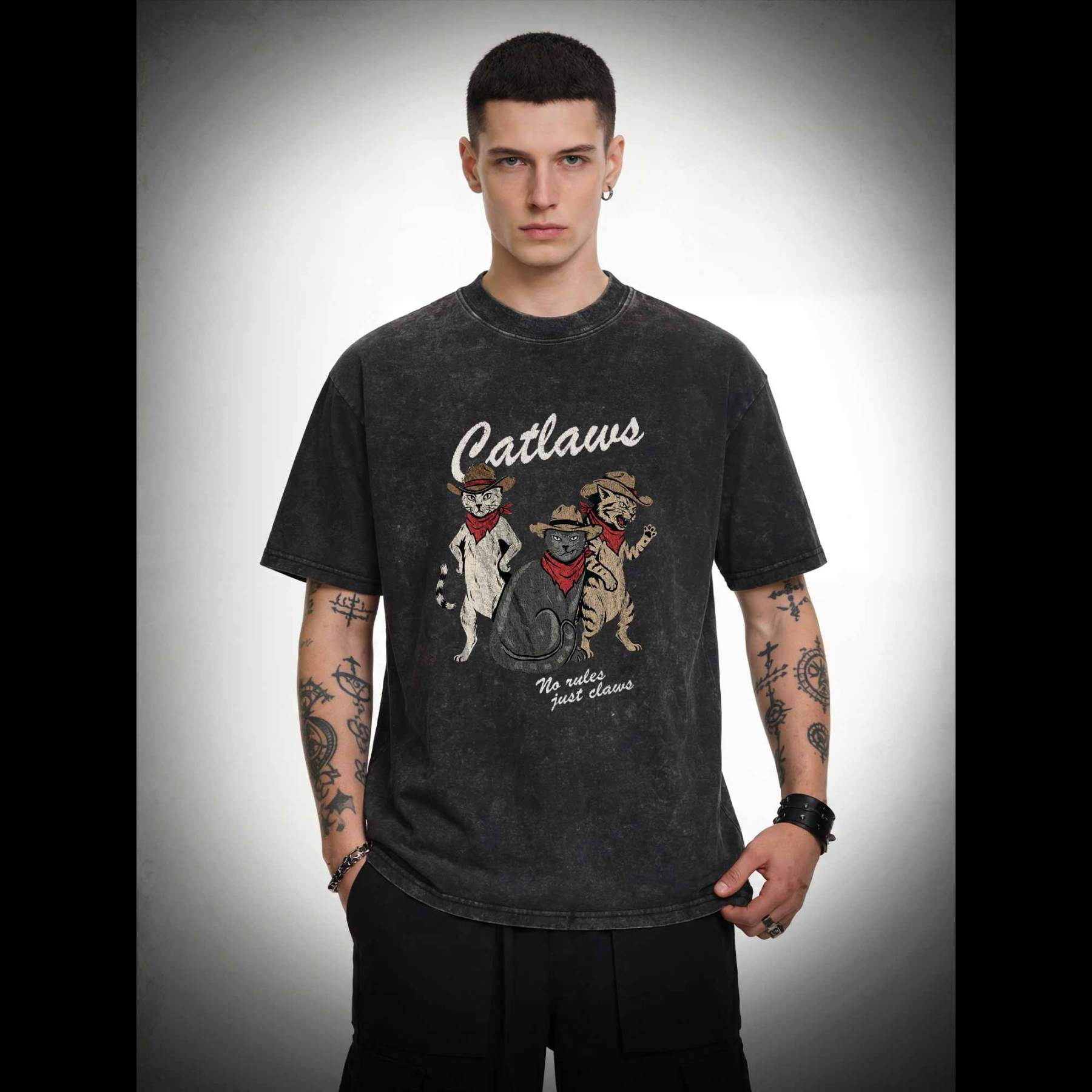 Vintage Cowboy Cat Washed T-shirt