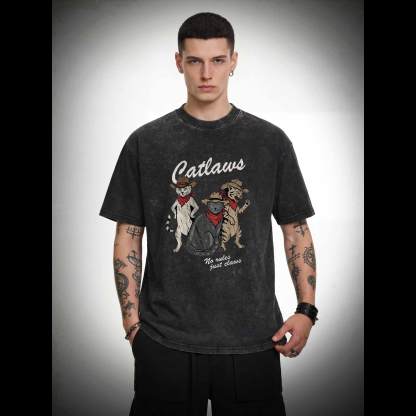 Vintage Cowboy Cat Washed T-shirt