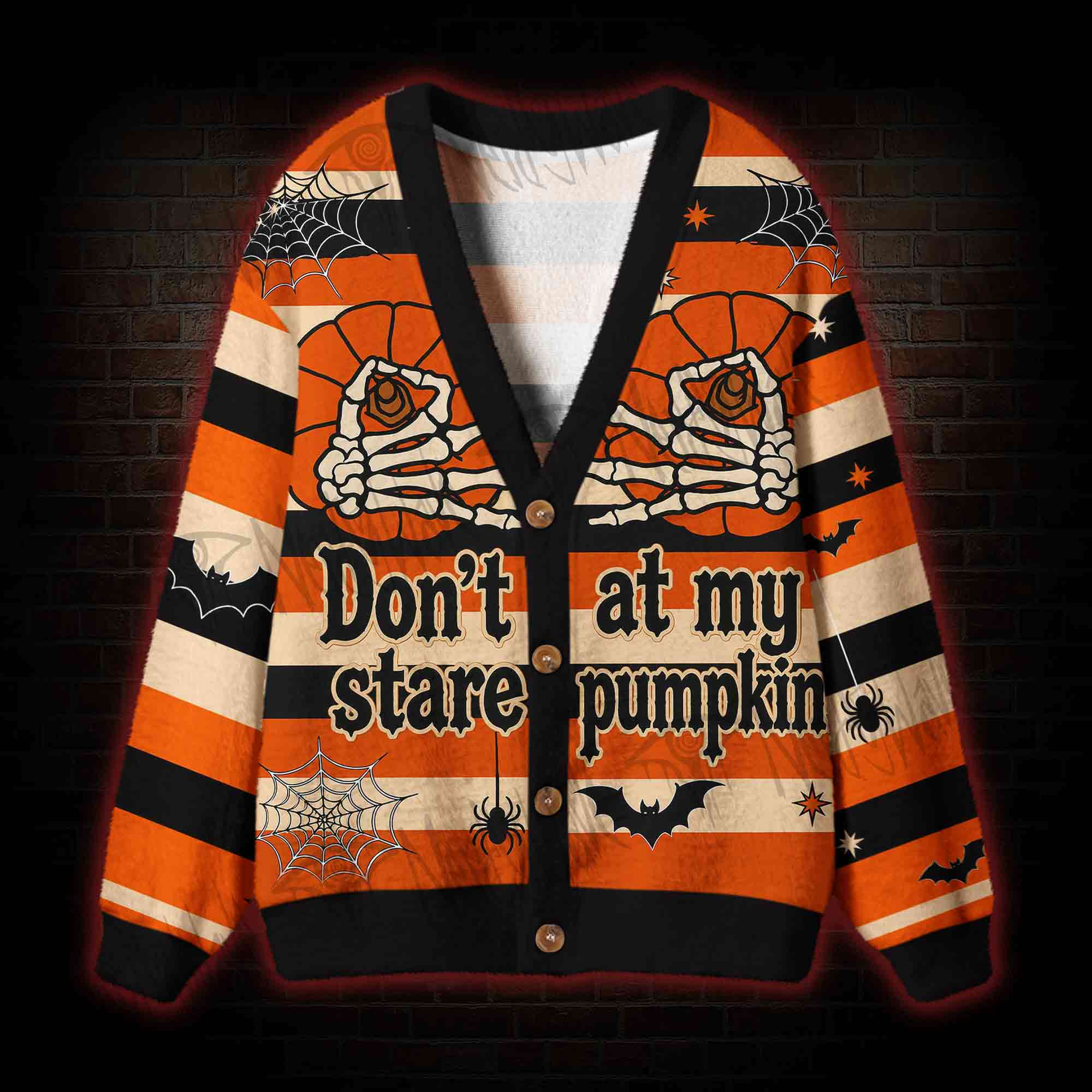 Don't Stare at My Pumpkins Cardigan Sweater
