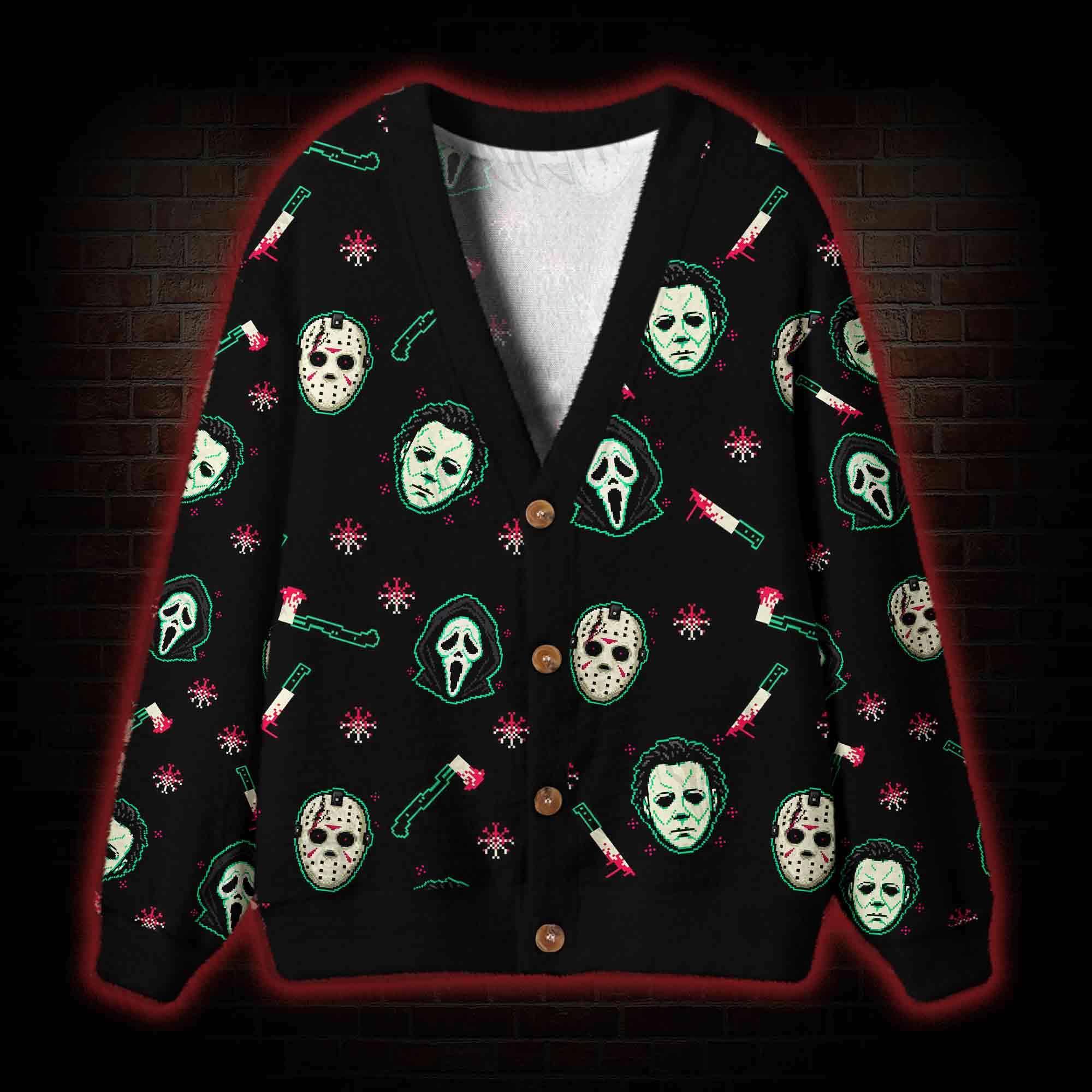 Slasher Icons Cardigan Sweater