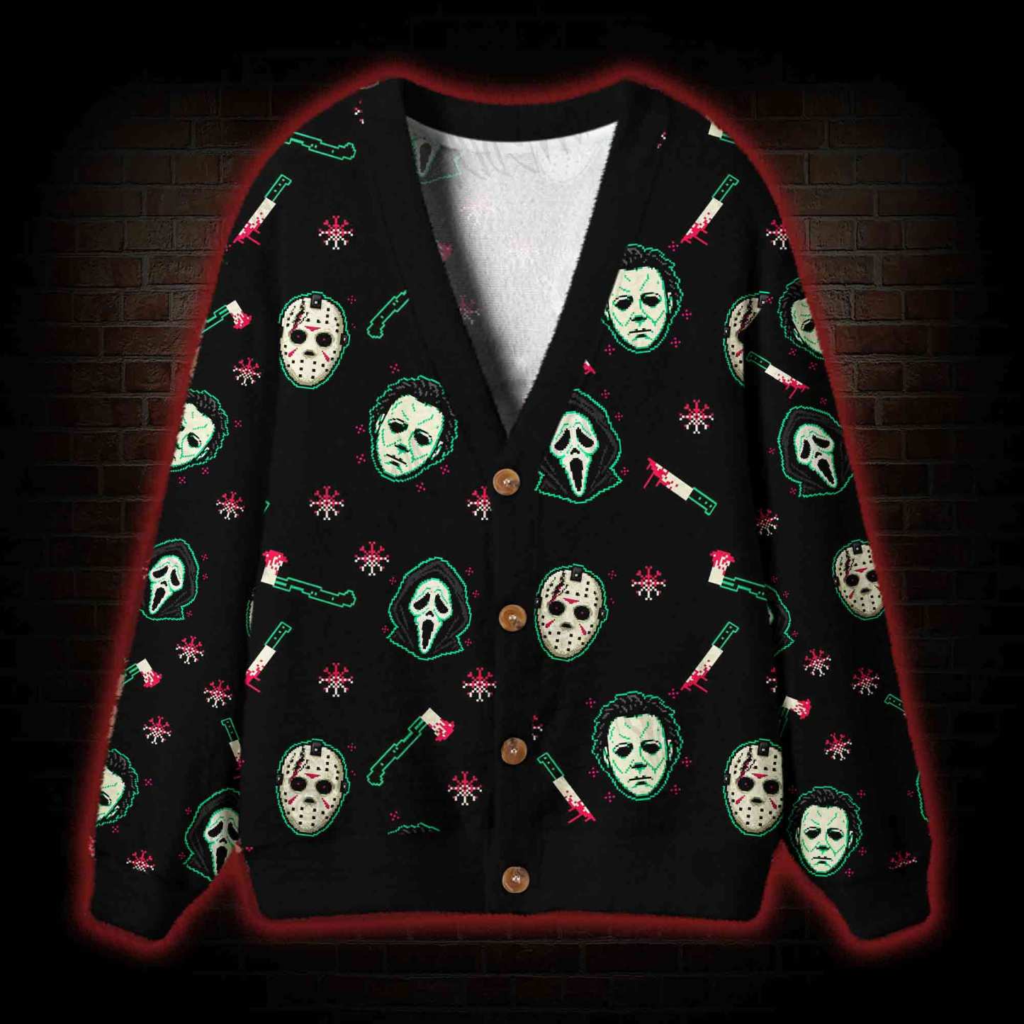 Slasher Icons Cardigan Sweater