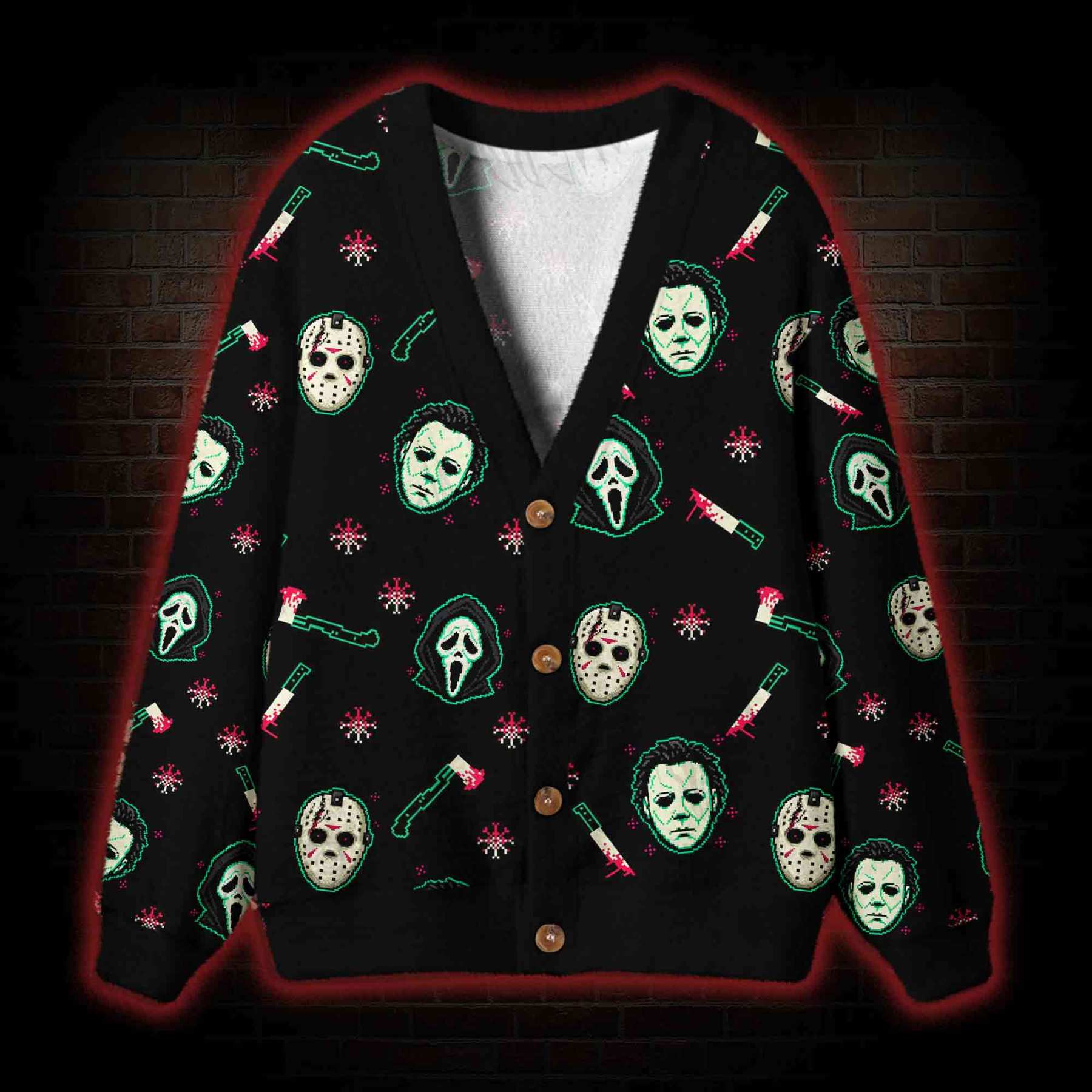 Slasher Icons Cardigan Sweater