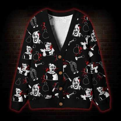 Horror Clown Cardigan Sweater